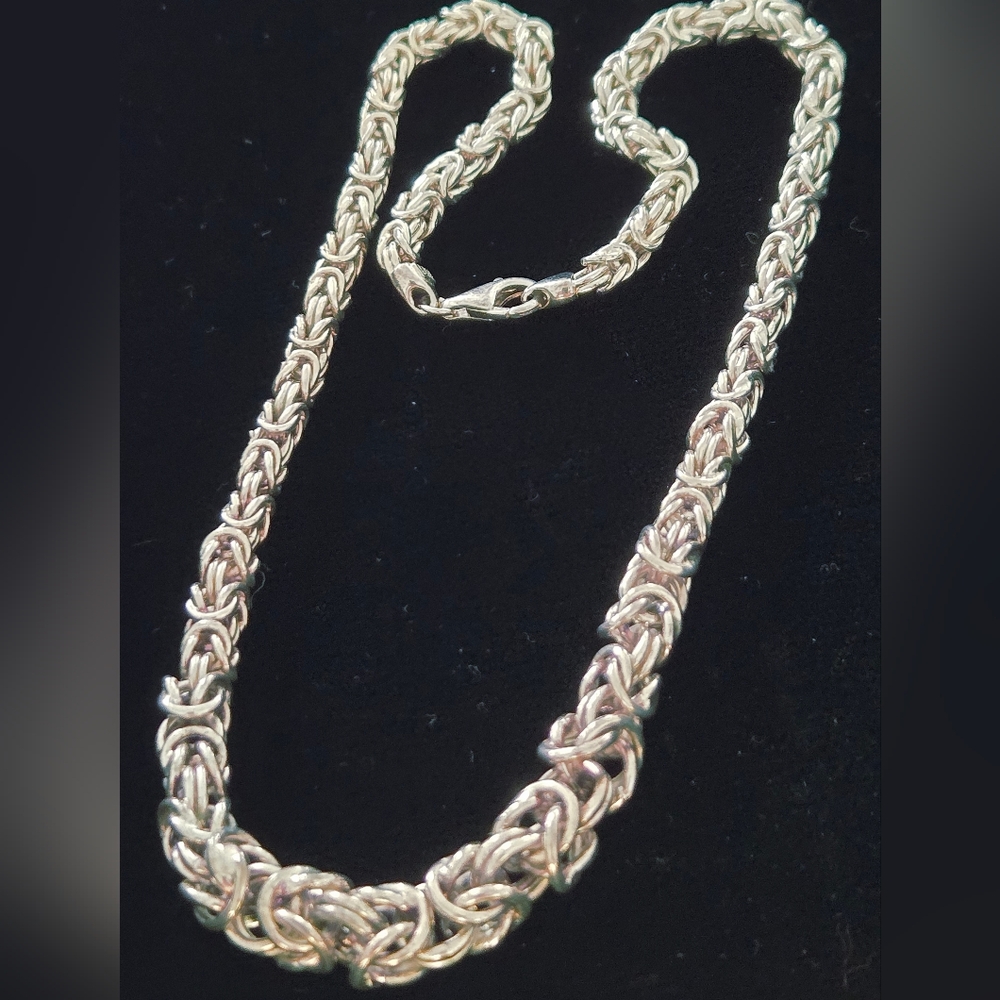 Milor Italy Sterling Silver Byzantine Necklace 18" - Picture 1 of 7